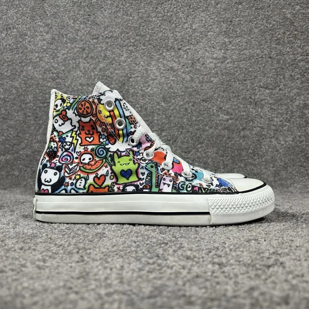Converse Chuck Taylor All Star Hi 116900F Women’s Sz 6 Doodles Skate Shoes Used